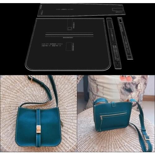 Fashion Ladys Leather Bag Acrylic Template Single Shoulder Bag Transparent Pattern DIY Leather Craft Stencil Sewing Pattern
