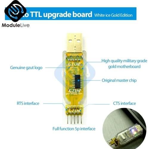 CH340G USB to TTL Upgrade Module USB to Serial Download Board Flashing Board with Four DuPont Lines RGB Indicator High Voltage