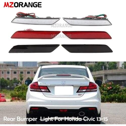 MZORANGE Rear Bumper Reflector Light For Honda Civic 2013 2014 2015 Rear Brake Bumper Tail Light Car assembly