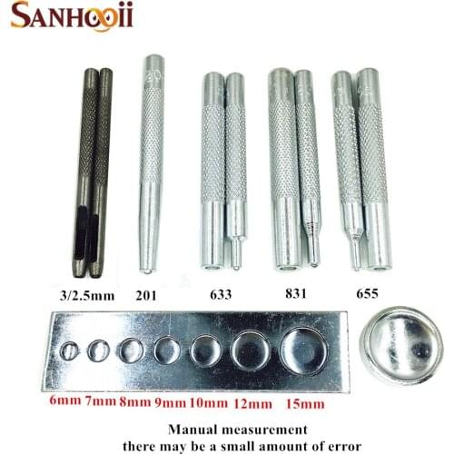 Carbon Steel Tools Set Hole Punch Snap Fasteners For leather 633/655/831/201 Rivet Setter Base Belt Holes Punches