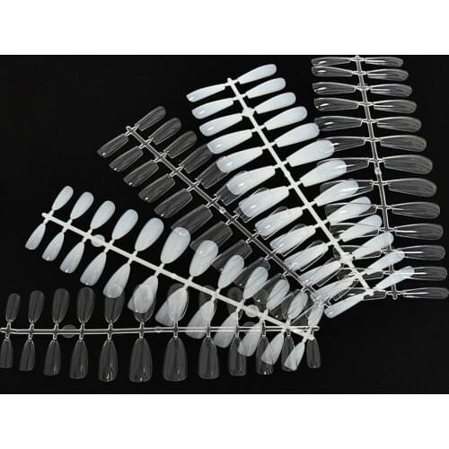 240/520pcs Fake Nail Artificial ABS Long Ballerina Clear/Natural False Coffin Nails Art Tips Full Cover Box Press on Nail#*HTD
