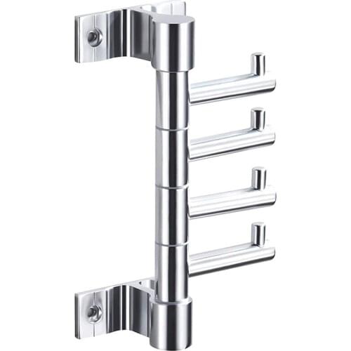 Coat Hooks for Wall, Heavy Duty Wall Hooks with 4 Swivel Foldable Arms, Wall Coat Rack Hat Hooks for Bathroom Entryway