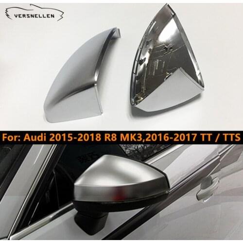 Pair Matte Chrome Side Mirror Caps for Audi TT TTS R8 MK3 2015 2016 2017 2018 Car Rearview Mirror Cover Replacement