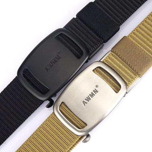 Metal Automatic Buckle Nylon Belts for Men High Quality Wear-resistant Casual Tactical Belt Military Waist Canvas Belts Strap
