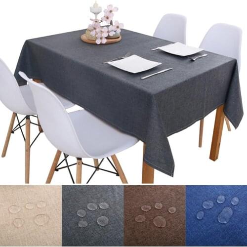 60*60/90*90 Linen Table Cloth Rectangular Anti-scalding Oilproof Table Cloth Waterproof Tablecloth Dustproof Table Cover