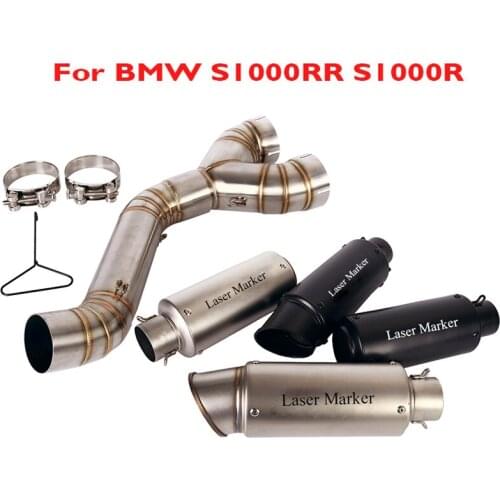 Slip on S1000RR Motorcycle Exhaust Link Pipe Muffler Tip Silencer for BMW S1000RR 2010-2014 S1000R 2010-2016