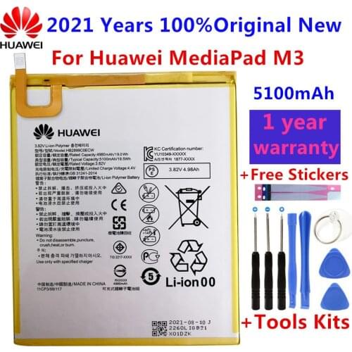 Huawei MediaPad T5 10 AGS2-L09 AGS2-W09 AGS2-L03 AGS2-W19 / MediaPad M3 8.4" HB2899C0ECW Tablet 100% Original 5100mah Battery