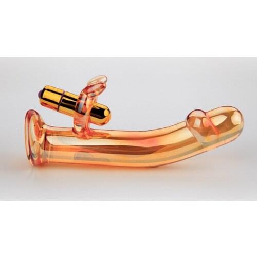 Glass dildo with mini vibrator,penis Anal beads Butt plug,Female Masturbation vibrating glass dildo, gay Sex toys Adult products