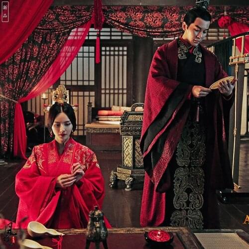 Royal Family Wedding Costume Hanfu Zhen Mi and Cao Pi for Three Kingdoms Period for Newest TV Play The Advisors Alliance