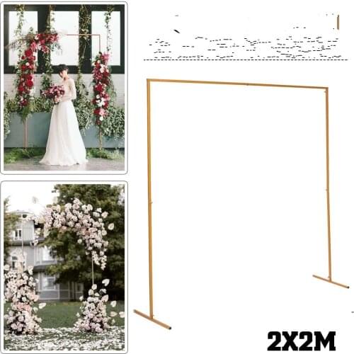 2M X 2M Wedding Stage Background Frame Wrought Iron Decorative Flower Stand Custom Wedding Square Arch Shelf Wedding Decor