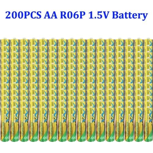 200pcs LR6 R6P AA batteries 2A battery UM3 MN1500 E91 1.5v Aa Carbon Zinc Battery Dry Primary Superior R6P 2A Batteria