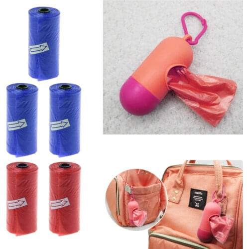 40JC 5 Roll Portable Baby Diaper Waste Bag Baby Strollers Disposable Garbage Bags