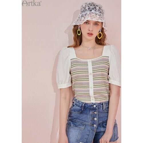 Женские трикотажные футболки Artka China At AliExpress