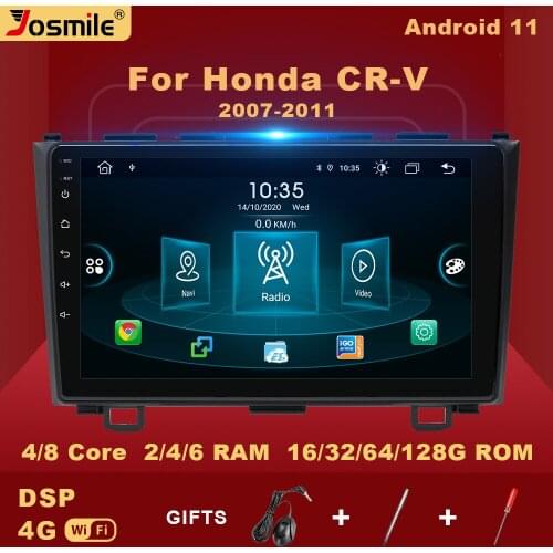 2 din Android 11 Car Radio For Honda CRV CR-V 3 RE 2007-2011 Multimedia Player Stereo Head unit Audio Carplay 8 Core 6GB DSP