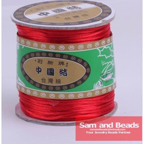 Free Shipping 165yardsx1.5mm Nylon Chinese Knot Macrame Cords Rattail Braided Bracelet cord Red NCK08