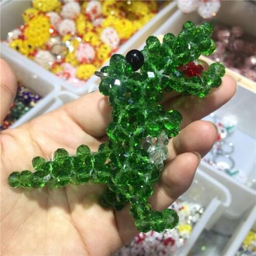 Pure hand woven crocodile Austrian crystal key chain bag hanging accessories shining Christmas gift Beautiful