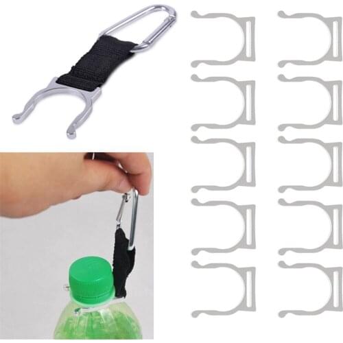 10 Pieces Aluminum Alloy Drink Water Bottle Holder Hook Buckle Carrying Clip for Camping Hiking Traveling Bottles