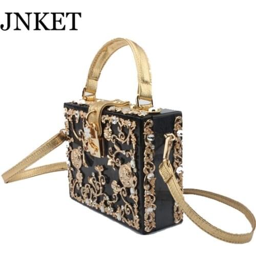 JNKET New Women Artificial Diamond Evening Bags Female Banquet Bag Acrylic Shoulder Bag