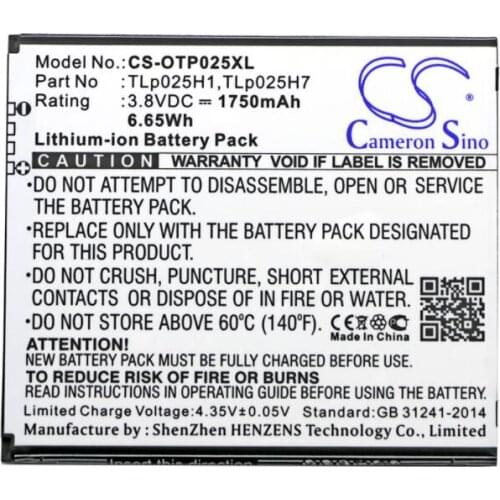 Cameron sino 1750mah battery for ALCATEL One Touch POP 4 LTE OT-5051 OT-5051X TLp025H1 TLp025H7 Mobile, SmartPhone Battery