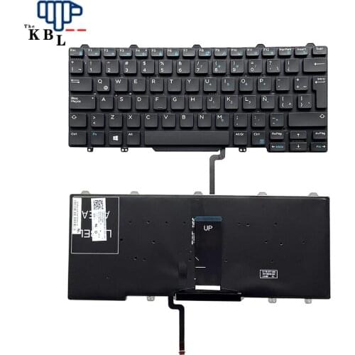 New Latin Language For Dell Latitude 7350 7480 7490 Black Backlight Laptop Keyboard 0J53MR PK1316R1A21 NSK-LKABC 20PE609