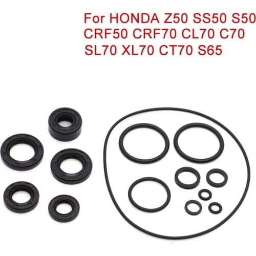 19pcs Engine Seal Set Engines Oil Seal O-Ring For HONDA CT70 Z50 CL70 C70 CRF50 CRF70 SS50 S50 SL70 XL70 S65 Motorcycle Parts