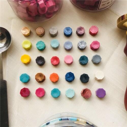 Copper/ rose gold/ pearl blush/ champagne/ pearl white/ silver/pearl pink sealing wax tablets beads/particles/ancient wax seal