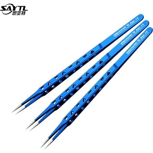 MECHANIC lengthened thickened high hardness tweezers hollow heat-dissipating tweezers for repairing mobile phone PCB IC tweezer