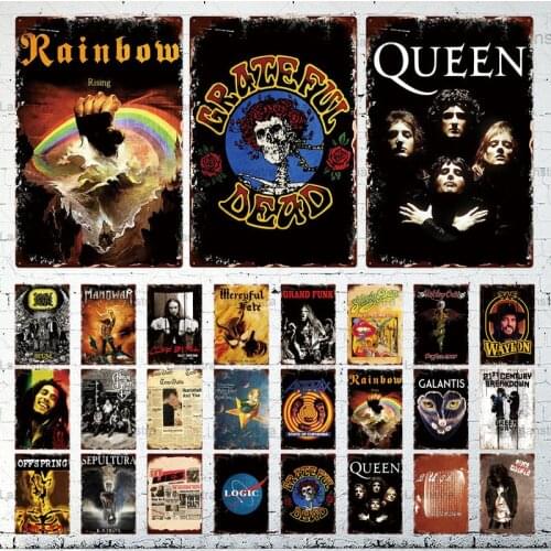 Metal Tin Sign Retro Music Rock Band Picture Signs Vintage Music Poster Wall Art Decor For Music Cafe Pub Club Bar Iron Plaque