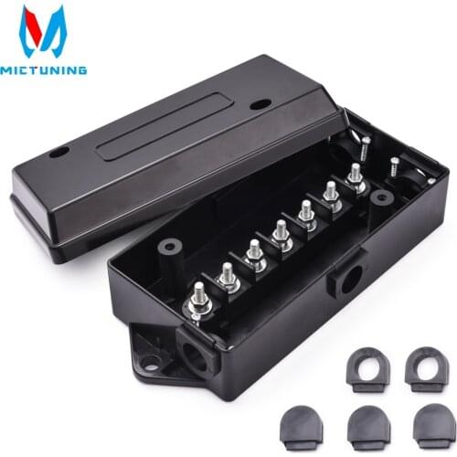 MICTUNING 7-Port Trailer Wiring Junction Box 7 Way/Pole Trailer Wire/Cable Connection Box Towing for Rewiring Camper RV Caravans