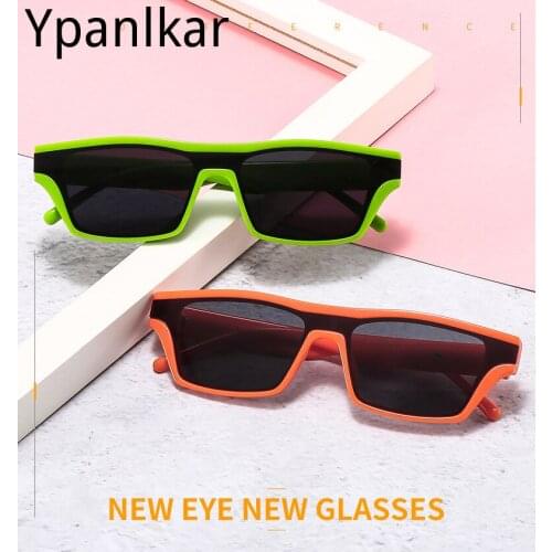 Fashion Rectangle Colorful Sunglasses Women 2021 Luxury Brand Designer Retro Metal Decoration Sun Glasses Men One Piece Shades