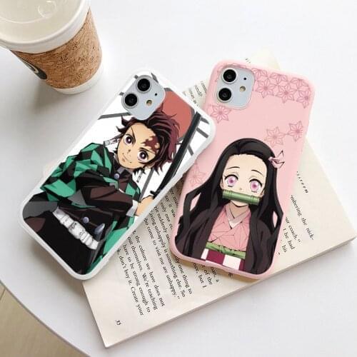 Anime Demon Slayer Nezuko for iPhone 12 11 Pro XS MAX Mini 8 7 6 6S Plus X XR XS SE 2020 Shell Soft Kamado Cover Funds Crayon