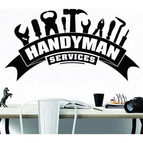 Handyman Wall Decal Company Office Decoration Art Service Tools Home Repair Vinyl Teen Room Interior Modern Wall Stickers Z492