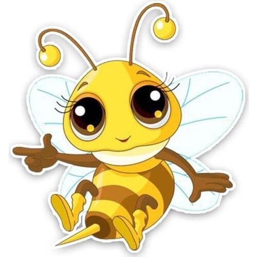 New Lovely Bee Car-Sticker and Decals High-quality Sunscreen Decoration for Bumper Bodywork Suv Vinyl Cover scratches13*12cm