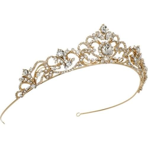 2018 New Bride Hair Jewelry Crystal Tiara Crown Princess Wedding Hair Accessoriess Gold/Rose Gold Bridal Hairband Crowns