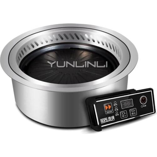 Commercial Barbecue Oven Smokeless Electric BBQ Grill Embedded Type Barbecue Stove DT40