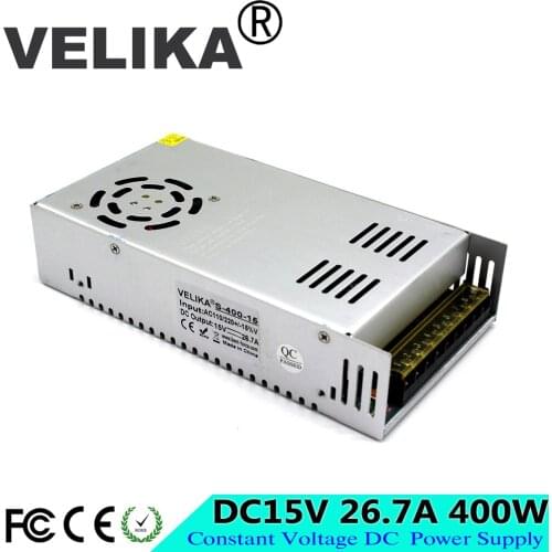 Variable DC Power Supply 15V 26.7A 400w Led Driver Transformer 110V 220V AC to DC15V Power Adapter for strip lamp CNC CCTV Motor