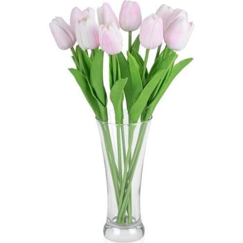 Transparent Vase 10'lu Outdoor Pink Wet Tulip artificial flower decoration artificial flower искусственный цветок