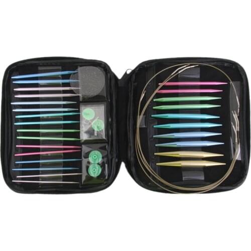 Removable 13 Sizes Aluminium Circular Knitting Needle 2.75mm-10mm with Case