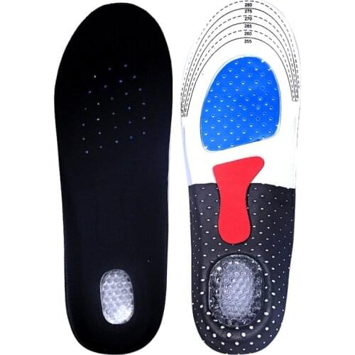 25.8*9cm Cozy Sport Shoes Pad Unisex Thickening Shock Absorption Basketball Football Shoes Pads Silicone Soft Insole *35