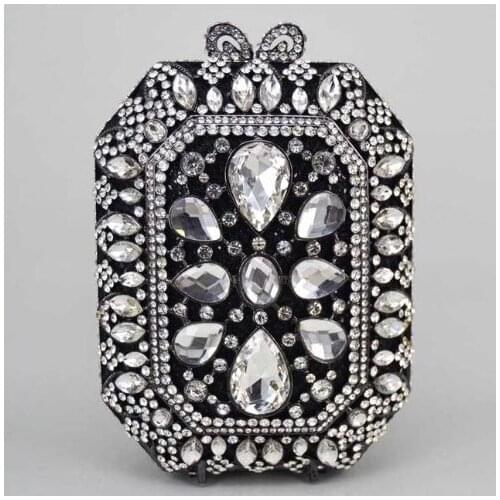 XIYUAN Womens Prom Party Clutch Purses Blue/Red Crystal Purse Rhinestones Evening bag Ladies Square Bridal Handbags Clutch Bags