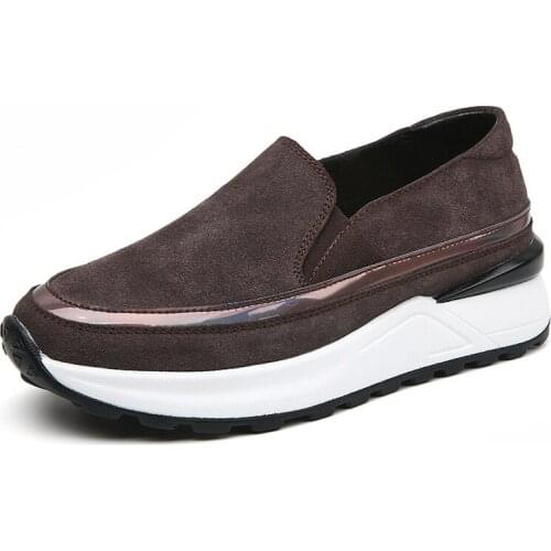 Bow Suede Leather Sneakers Female Wedges Shoes Slip On 2021 Autumn New Fashion Wedges Sneakers On Platform Casual Shoes Ladies