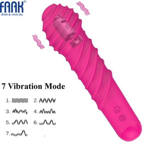 FAAK High End Female Gift AV Wand 7 Speeds Magic Wand Silicone Waterproof USB Charging Vibrator
