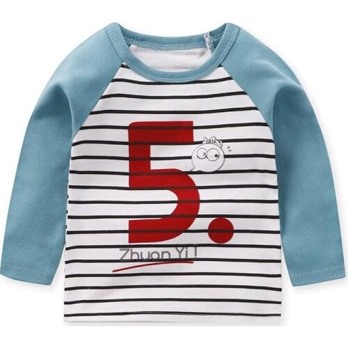 ZWF0102 New Spring Childrens Clothing Boy T-shirt Character Pattern Baby Clothing Kids Clothes With Quality Cotton