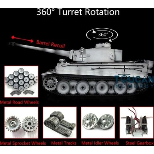 1/16 Heng Long 7.0 Tiger I RC Tank 3818 Metal Track Wheel Barrel Recoil TH17283-SMT4