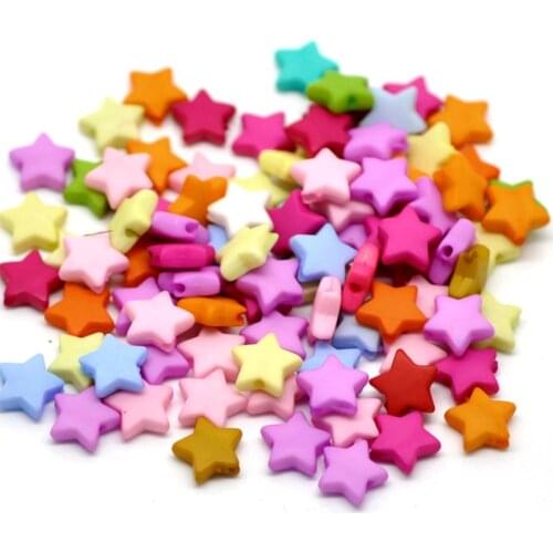 2500Pcs Mixed Cute Star Acrylic Spacer Beads Jewelry DIY Making Component 9mmx9mm