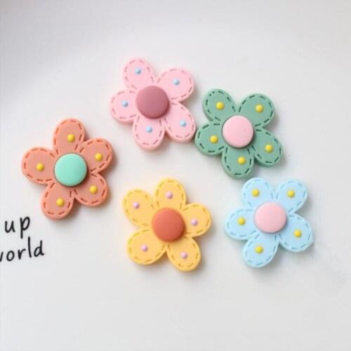 30Pcs 2.7CM Flowers Flatback Resins Cabochon For Scrapbooking Hairpin Accessories DIY Decor Home Crafts Embellishment