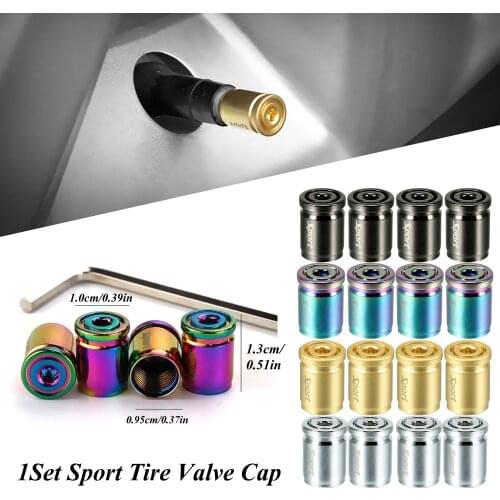 4Pcs Car Styling Zinc Alloy Anti-theft Sport Car Tire Valve Caps Wheel Tires Tire Stem Air Cap Airtight Covers For Car Bike Moto