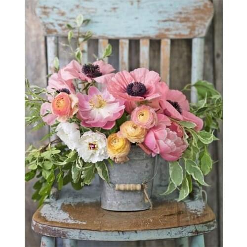 40x50cm DIY Oil Paint By Numbers Flower Picture By Number Kits For Kids Unique Gift Acrylic Hand Painted