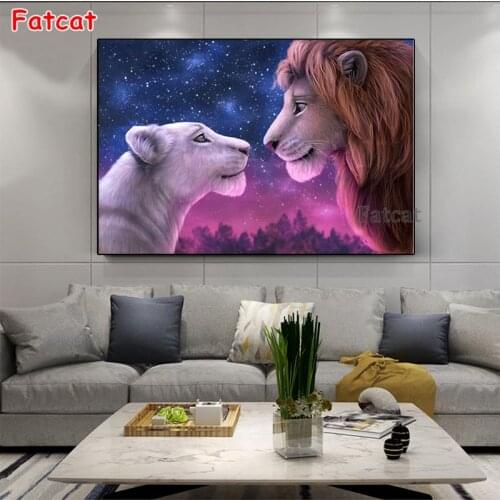 Diamond Painting Full Square Round Drill Lion King To My Love 5D Diamond Embroidery child gift Mosaic Picture Decor PP679