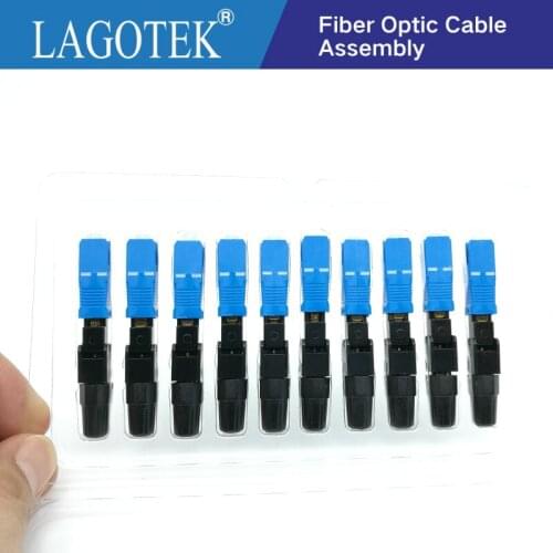 Free shipping 100pcs SC/UPC Fast Assembly Connector adapter support 2.0mm 3.0mm Indoor Cable and FTTH Flat Cable Fast/Quick